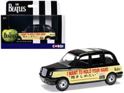 The Beatles London Taxi RHD (Right Hand Drive) "I Want To Hold Your Hand" Black and Cream with Graphics Diecast Model by Corgi