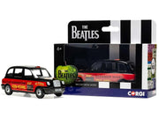 The Beatles London Taxi RHD (Right Hand Drive) "Eleanor Rigby - Yellow Submarine" Black and Red with Graphics Diecast Model by Corgi image 3
