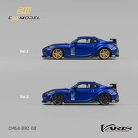 Subaru BRZ Varis Arising-1 RHD (Right Hand Drive) Blue Metallic with Carbon Hood and Top and Extra Wheels 1/64 Diecast Model Car by CM Models image 4