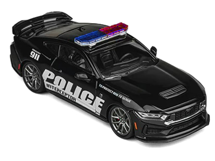 Ford Mustang Dark Horse "Police Interceptor" Black 1/64 Diecast Model Car by CM Models image 2