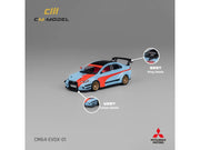 Mitsubishi Lancer Evolution X Varis RHD (Right Hand Drive) Light Blue with Black Top and Orange Stripes 1/64 Diecast Model Car by CM Model image 4