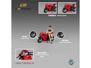 2022 MV Agusta F3 Rosso Motorcycle Red with Figure 1/64 Diecast Model by CM Model image 2