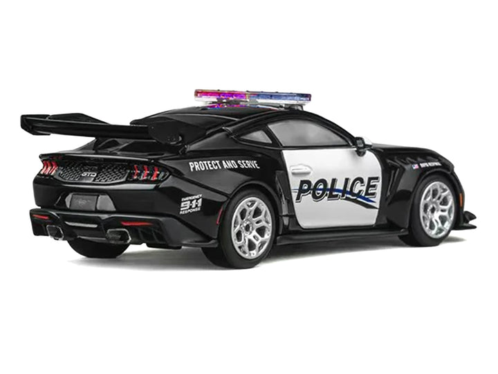 Ford Mustang GTD "Police" Black and White 1/64 Diecast Model Car by CM Models image 2