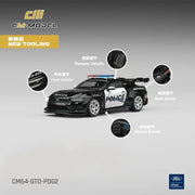 Ford Mustang GTD "Police" Black and White 1/64 Diecast Model Car by CM Models image 4
