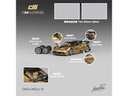 Pagani Imola Gold Carbon Metallic with Black Carbon Top with Extra Wheels 1/64 Diecast Model Car by CM Model image 2