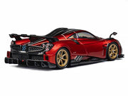 Pagani Imola Red Metallic with Carbon Top and Stripes with Extra Wheels 1/64 Diecast Model Car by CM Model image 3