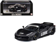 LB Works 488 "LBWK" Matt Black 1/64 Diecast Model Car by CM Model image 3