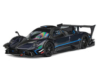 Pagani Zonda Revolucion Dark Blue Metallic and Carbon with Extra Wheels 1/64 Diecast Model Car by CM Model image 2