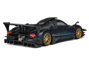 Pagani Zonda Revolucion Dark Blue Metallic and Carbon with Extra Wheels 1/64 Diecast Model Car by CM Model image 3