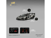 McLaren Senna GTR Silver Gray Metallic with Carbon Hood and Black Top 1/64 Diecast Model Car by CM Model image 5