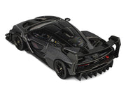 McLaren Senna GTR Dark Gray Metallic with Carbon Hood and Black Top 1/64 Diecast Model Car by CM Model image 3