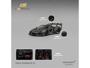 McLaren Senna GTR Dark Gray Metallic with Carbon Hood and Black Top 1/64 Diecast Model Car by CM Model image 4