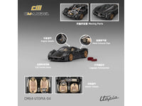 Pagani Utopia Full Carbon with Gold Wheels 1/64 Diecast Model Car by CM Model image 5