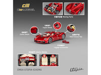 Pagani Utopia Red Metallic with Red Carbon Top 1/64 Diecast Model Car by CM Model image 4
