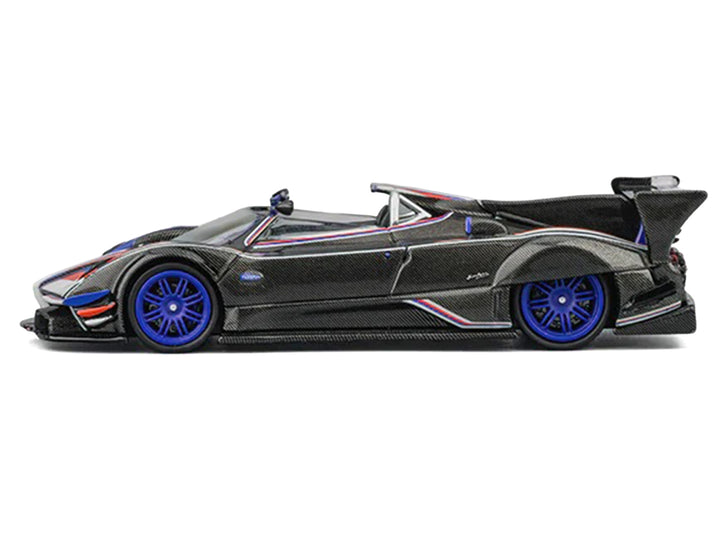 Pagani Zonda Revo Barchetta Carbon with Red White and Blue Stripes 1/64 Diecast Model Car by CM Model image 2