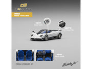 Pagani Zonda F Pearl White with Black Top 1/64 Diecast Model Car by CM Model image 5