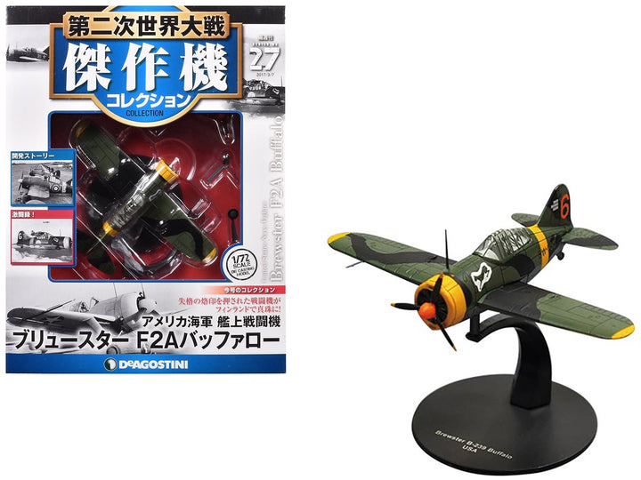 Brewster F2A Buffalo Fighter Aircraft "3rd Squadron Lentolaivue 24" Finnish Air Force 1/72 Diecast Model by DeAgostini image 2
