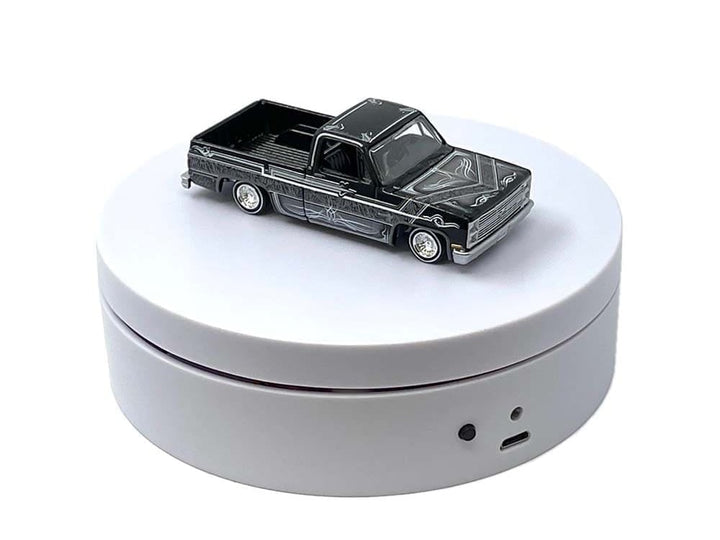 Mini Turntable Rotating Display Stand 4.75" with White Base for 1/64 Scale Model Cars image 2
