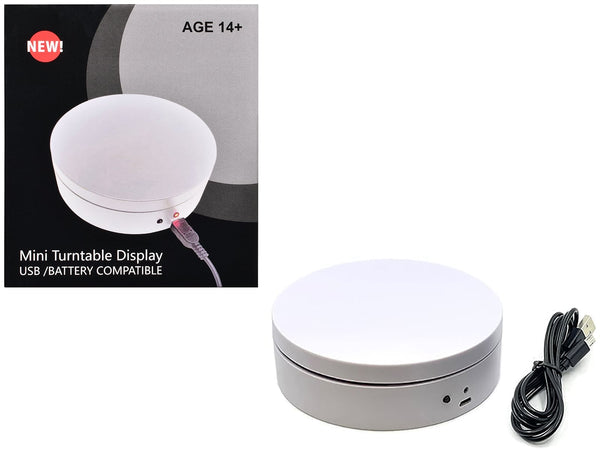 Mini Turntable Rotating Display Stand 4.75" with White Base for 1/64 Scale Model Cars image 3