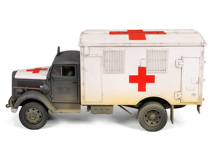 Opel-Blitz Kfz.305 Ambulance Gray and White (Weathered) "German Army" "Armoured Fighting Vehicle" Series 1/32 Diecast Model by Forces of Valor image 2