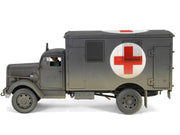 Opel-Blitz Kfz.305 Ambulance Gray (Weathered) "German Army" "Armoured Fighting Vehicle" Series 1/32 Diecast Model by Forces of Valor image 3