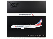 Boeing 737 MAX 8 Commercial Aircraft "American Airlines" (N326RP) Gray with Striped Tail "Gemini 200" Series 1/200 Diecast Model by GeminiJets image 3