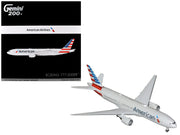 Boeing 777-200ER Commercial Aircraft "American Airlines" (N788AN) Silver with Striped Tail "Gemini 200" 1/200 Diecast Model Airplane by GeminiJets