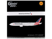 Boeing 777-200ER Commercial Aircraft with Flaps Down "American Airlines" (N788AN) Silver with Striped Tail "Gemini 200" 1/200 Diecast Model Airplane by GeminiJets image 3