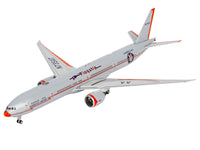 Boeing 777-300ER Commercial Aircraft "American Airlines - Flagship DFW" (N735AT) Silver with Otange Stripes "Gemini 200" Series 1/200 Diecast Model by GeminiJets image 2