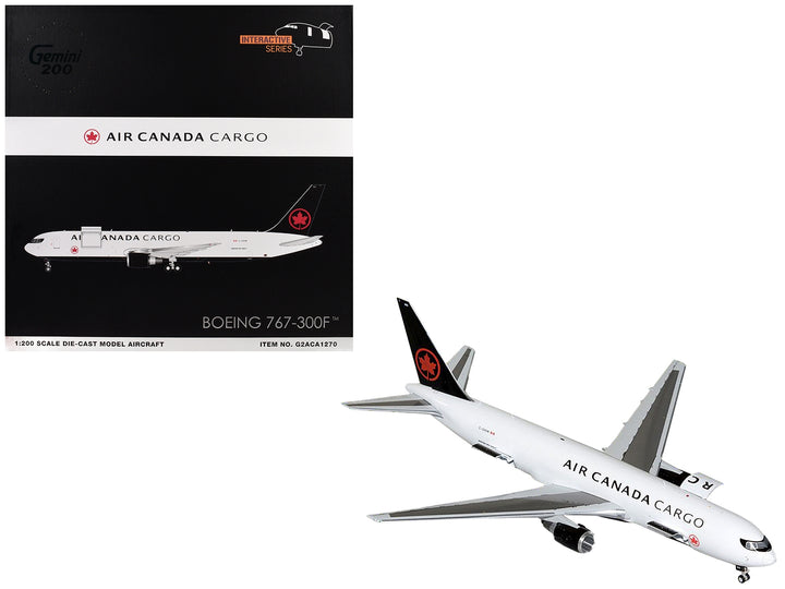 Boeing 767-300F Commercial Aircraft "Air Canada Cargo" (C-GXHM) White with Black Tail "Gemini 200 - Interactive Series" 1/200 Diecast Model Airplane by GeminiJets image 2