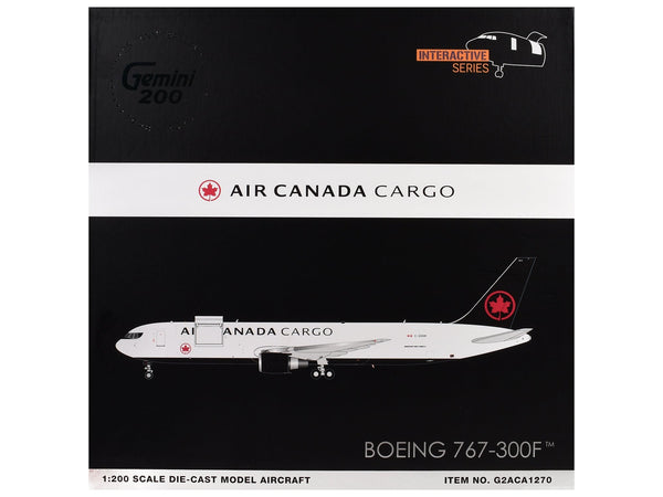 Boeing 767-300F Commercial Aircraft "Air Canada Cargo" (C-GXHM) White with Black Tail "Gemini 200 - Interactive Series" 1/200 Diecast Model Airplane by GeminiJets image 3