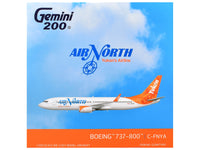 Boeing 737-800 Commercial Aircraft "Air North" (C-FNYA) White with Orange Tail "Gemini 200" 1/200 Diecast Model by GeminiJets image 3