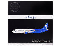 Boeing 737 MAX 8 Commercial Aircraft "Alaska Airlines - Honoring Those Who Serve" (N806AK) White and Blue "Gemini 200" Series 1/200 Diecast Model Airplane by GeminiJets image 3