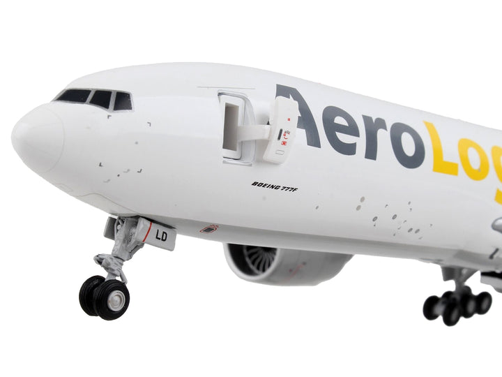 Boeing 777F Commercial Aircraft "AeroLogic" White "Gemini 200 - Interactive" Series 1/200 Diecast Model Airplane by GeminiJets image 2