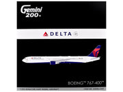 Boeing 767-400ER Commercial Aircraft "Delta Air Lines" (N482MH) White with Blue and Red Tail "Gemini 200" 1/200 Diecast Model Airplane by GeminiJets image 3