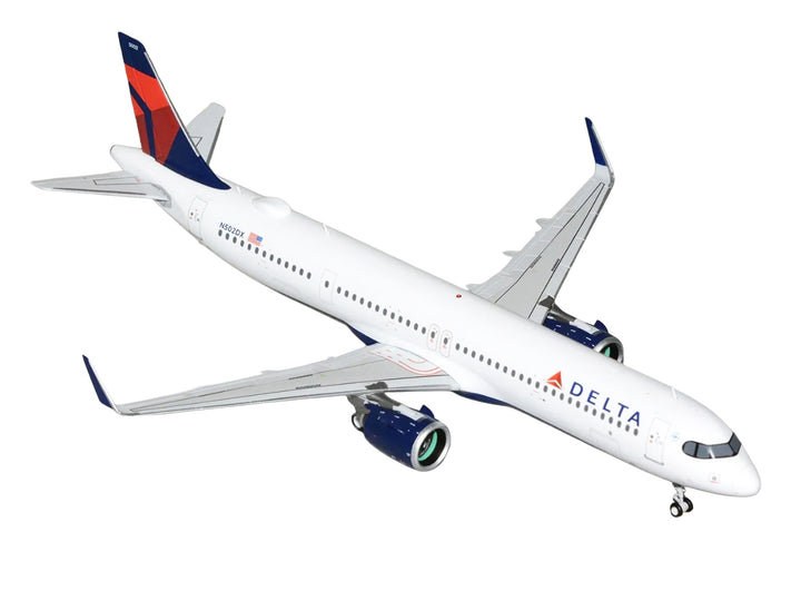 Airbus A321neo Commercial Aircraft "Delta Air Lines" (N502DX) White with Blue and Red Tail "Gemini 200" 1/200 Diecast Model Airplane by GeminiJets image 2