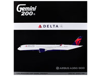 Airbus A350-900 Commercial Aircraft "Delta Air Lines" (N504DN) White with Red and Blue Tail "Gemini 200" Series 1/200 Diecast Model Airplane by GeminiJets image 3