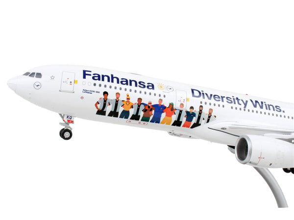 Airbus A330-300 Commercial Aircraft "Lufthansa - Diversity Wins" White with Blue Tail "Gemini 200" Series 1/200 Diecast Model Airplane by GeminiJets image 3