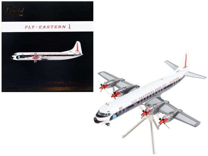 Lockheed L-188 Electra Commercial Aircraft "Eastern Air Lines" White with Blue Stripes "Gemini 200" Series 1/200 Diecast Model Airplane by GeminiJets image 2