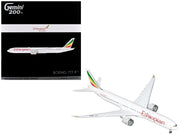Boeing 777-9 Commercial Aircraft "Ethiopian Airlines" (ET-BBX) White with Tail Stripes "Gemini 200" Series 1/200 Diecast Model Airplane by GeminiJets