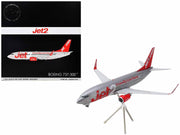 Boeing 737-300 Commercial Aircraft "Jet2" (G-GDFG) Gray Metallic with Red Tail "Gemini 200" Series 1/200 Diecast Model Airplane by GeminiJets image 2