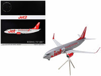 Boeing 737-300 Commercial Aircraft "Jet2" (G-GDFG) Gray Metallic with Red Tail "Gemini 200" Series 1/200 Diecast Model Airplane by GeminiJets image 2