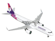 Airbus A321neo Commercial Aircraft "Hawaiian Airlines" (N209HA) White with Purple Tail and Graphics "Gemini 200" Series 1/200 Diecast Model Airplane by GeminiJets image 2