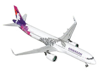 Airbus A321neo Commercial Aircraft "Hawaiian Airlines" (N209HA) White with Purple Tail and Graphics "Gemini 200" Series 1/200 Diecast Model Airplane by GeminiJets image 2