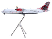 ATR 72-600 Commercial Aircraft "Loganair - Scotland's Airline" (G-LMTE) White with Red Plaid Tail "Gemini 200" Series 1/200 Diecast Model Airplane by GeminiJets image 3