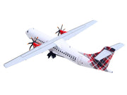ATR 72-600 Commercial Aircraft "Loganair - Scotland's Airline" (G-LMTE) White with Red Plaid Tail "Gemini 200" Series 1/200 Diecast Model Airplane by GeminiJets image 4