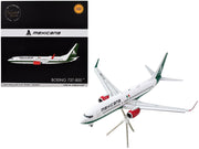 Boeing 737-800 Commercial Aircraft with Flaps Down "Mexicana" (XA-ASM) White with Green Stripes "Gemini 200" Series 1/200 Diecast Model Airplane by GeminiJets image 3