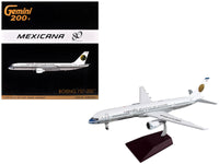Boeing 757-200 Commercial Aircraft "Mexicana Retro Livery" (N380RM) White with Tail Graphics "Gemini 200" Series 1/200 Diecast Model Airplane by GeminiJets