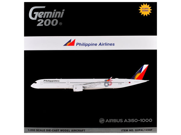 Airbus A350-1000 Commercial Aircraft with Flaps Down "Philippine Airlines" (RP-C3510) White with Tail Graphics "Gemini 200" 1/200 Diecast Model Airplane by GeminiJets image 3