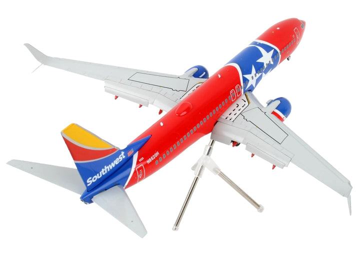 Boeing 737-800 Commercial Aircraft with Flaps Down "Southwest Airlines - Tennessee One" Tennessee Flag Livery "Gemini 200" Series 1/200 Diecast Model Airplane by GeminiJets image 2